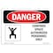 Signmission OSHA Danger, Confined Space Authorized Personnel Only, 10in X 7in Aluminum, 10" W, 7" H, Landscape OS-DS-A-710-L-1081 - alternate 1